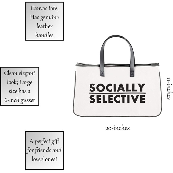 Santa Barbara Design Studio Canvas Tote Bag Socially Selective - Picture 3 of 10
